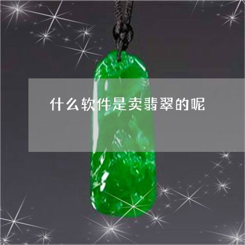 什么软件是卖翡翠的呢 什么软件可以卖翡翠